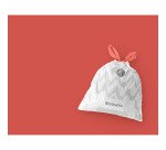 Sac poubelle 5 litres Brabantia liens coulissants blanc - paquet de 20