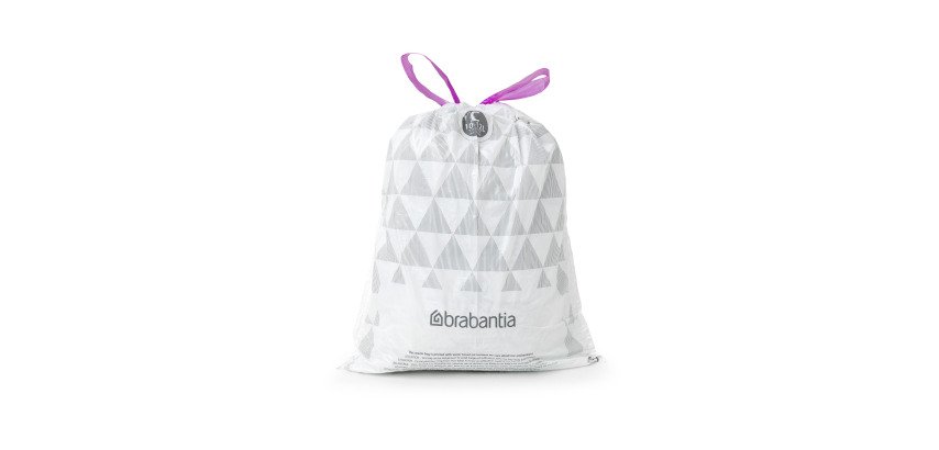Sac poubelle 10/12 litres à liens coulissants Brabantia C blanc - 20 sacs