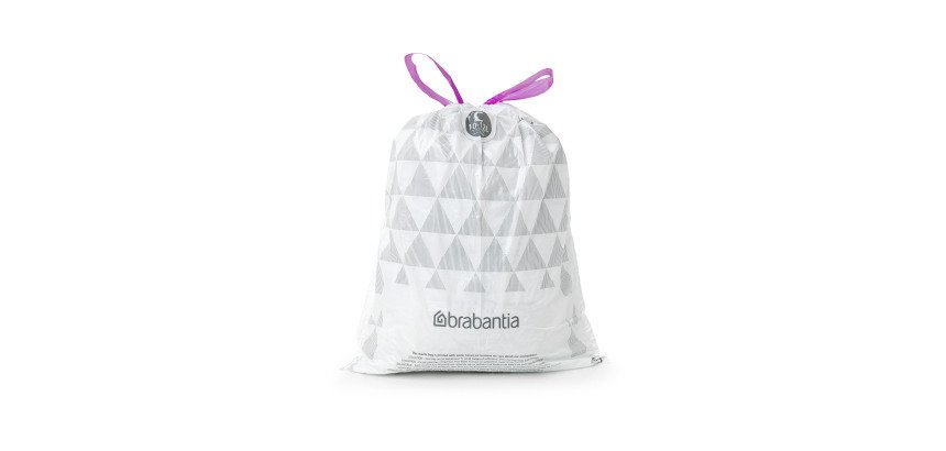Sac poubelle 10/12 litres à liens coulissants Brabantia C blanc - 20 sacs