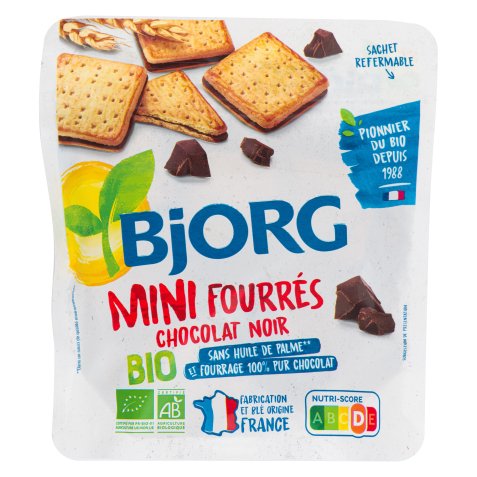 Mini fourrés chocolat noir bio Bjorg - Sachet de 180 g