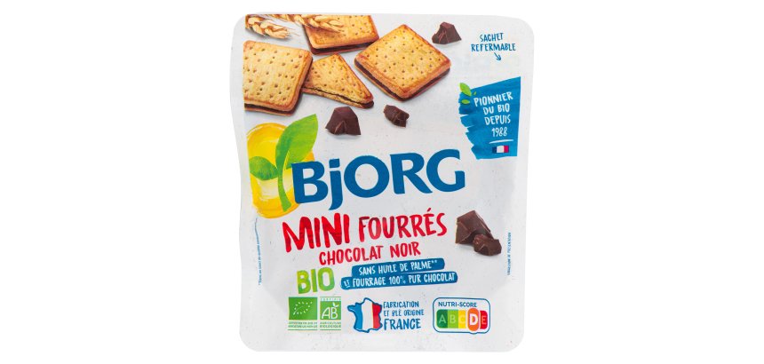 Mini fourrés chocolat noir bio Bjorg - Sachet de 180 g