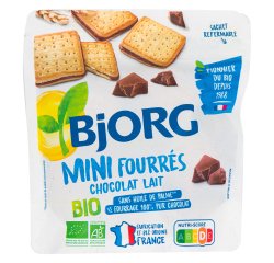 Mini fourrés chocolat lait bio Bjorg - Sachet de 180 g