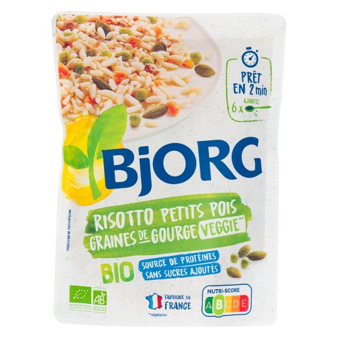 Plat cuisiné risotto petit pois et graines de courge bio Bjorg - Sachet de 250 g