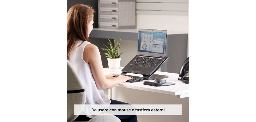 Supporto notebook Fellowes Designer Suites nero 330 x 305 x 101 mm