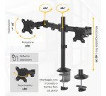 Fellowes Dual Monitor Arm Reflex Height Adjustable 550 x 116 x 490mm 27" Black
