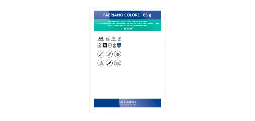 Cartulina Fabriano Colore A4 185 g - Paquete de 50