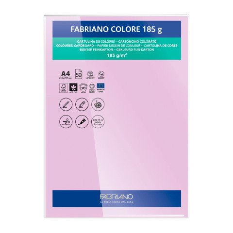 Cartulina Fabriano Colore A4 185 g Lila - Paquete de 50