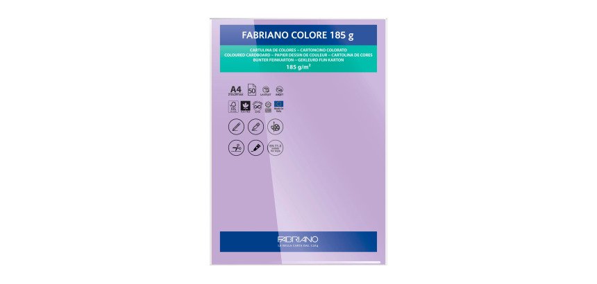 Cartulina Fabriano Colore A4 185 g - Paquete de 50