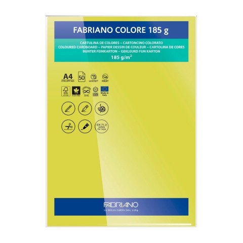 Cartulina Fabriano Colore A4 185 g Verde Lima- Paquete de 50