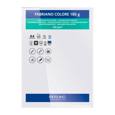 Cartulina Fabriano Colore A4 185 g Gris Perla- Paquete de 50