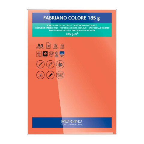 Cartulina Fabriano Colore A4 185 g Terracota- Paquete de 50
