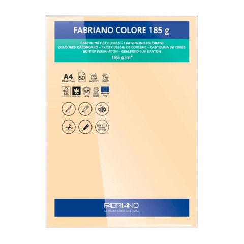 Cartulina Fabriano Colore A4 185 g Arena- Paquete de 50