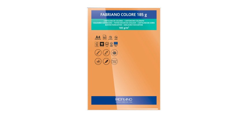 Cartulina Fabriano Colore A4 185 g - Paquete de 50
