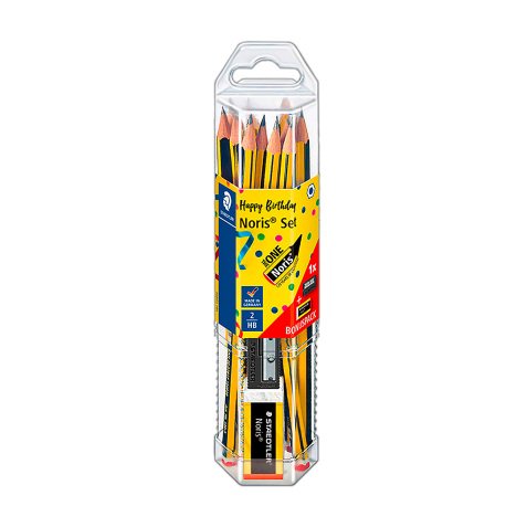 Lápices de grafito Staedtler noris nº2 hb Blister de 12 uds + afilalapiz + goma