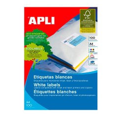 Etiquetas para impresora 70 x 50,8 mm Apli 1295 - Caja 100 Hojas