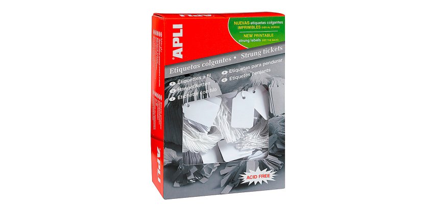 Etiquetas colgantes apli 392 36x53 mm caja de 500 unidades