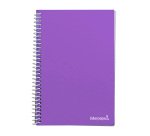 Cuaderno espiral liderpapel A4 tapa blanda 80 h 75 g cuadro 5 mm doble margen 4 taladros colores surtidos