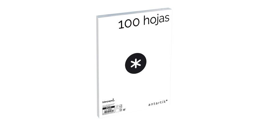 Papel liderpapel a4 antartik 100 g liso blanco paquete de 100 hojas