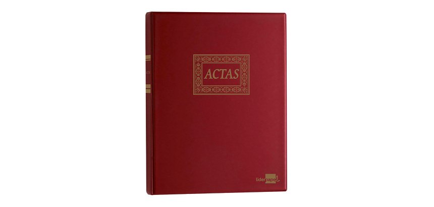 Libro de Actas liderpapel din a4 actas 30 anillas con 100 hojas movibles foliadas