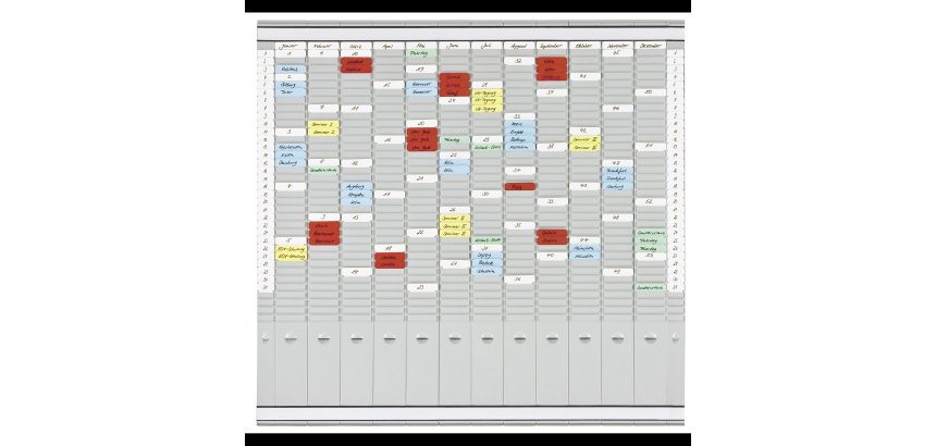 Planning à fiches T multi-usages. 12 colonnes taille 2 + 2 colonne taille 1 Franken