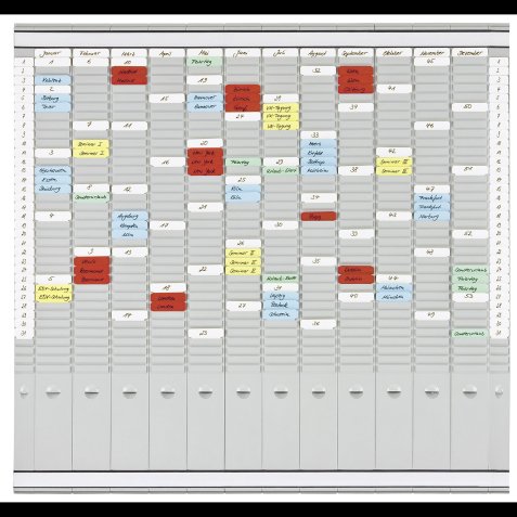 Planner met T-fiches multifunctioneel 12 kolommen maat 2 + 2 kolommen maat 1 Franken