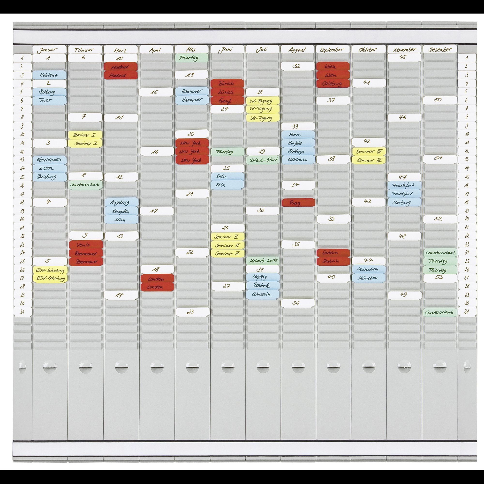 Planning à fiches T indice 2 multi-usages 5 colonnes Nobo sur