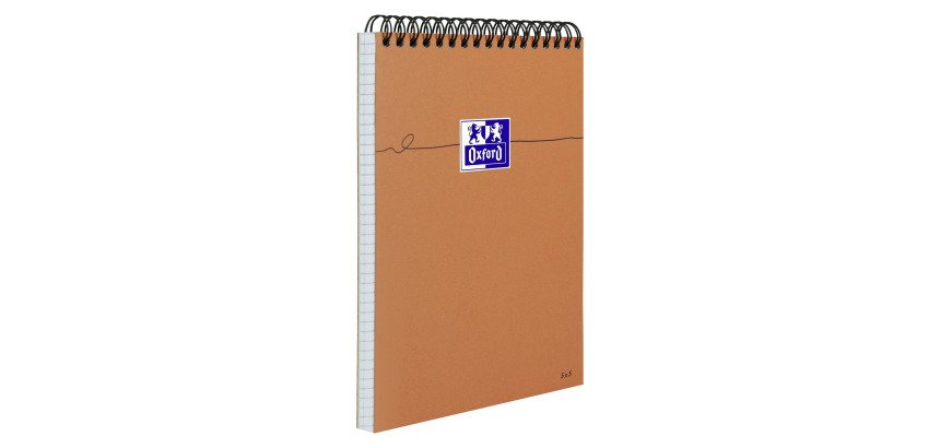Bloc de bureau orange Oxford 14,8 x 21 cm spirale - 5 x 5 - 80 feuilles