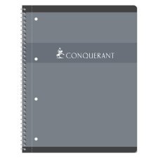 Cahier spirale Conquérant 7 intégrale et 4 trous Q5/5  A4+ 23 x 29,7 cm - quadrillé - 160 pages