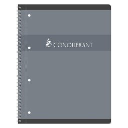 Cahier spirale Conquérant 7 intégrale et 4 trous Q5/5  A4+ 23 x 29,7 cm - quadrillé - 160 pages