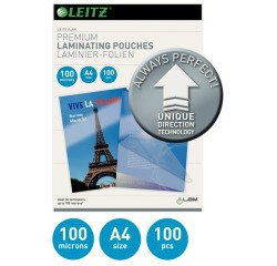 Paquete de 100 para plastificar Leitz A4, 2 x 100 µ, brillante
