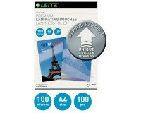 Boîte 100 pochettes de plastification A4 2 x 100 µ brillantes Leitz iLam