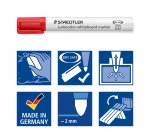 Marqueur effaçable rechargeable couleurs fun Staedtler Lumocolor pointe ogive 2 mm - Pochette de 6