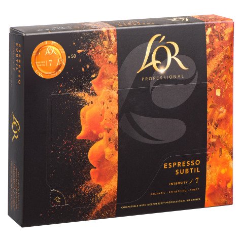 Capsule de café L'OR Professionel Suprême Subtil - Boite de 50 - Compatible Nespresso Professionnel