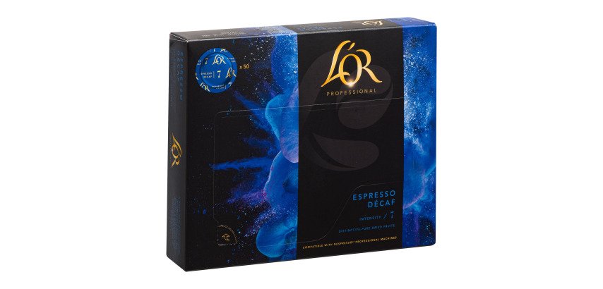 Capsule de café L'OR Professionel Espresso décafeiné - Boite de 50 - Compatible Nespresso Professionnel