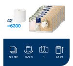 Papier toilette quadruple épaisseur Tork Premium Comfort - Carton 42 rouleaux 153 feuilles