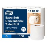 Papier toilette quadruple épaisseur Tork Premium Confort T4 - 42 rouleaux de 150 feuilles