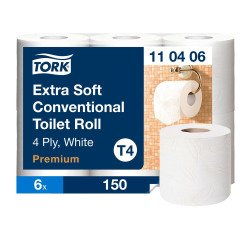 Papier toilette quadruple épaisseur Tork Premium Confort T4 - 42 rouleaux de 150 feuilles