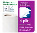 Papier toilette quadruple épaisseur Tork Premium Comfort - Carton 42 rouleaux 153 feuilles