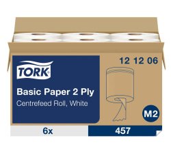 Wischrolle mit zentraler Fütterung Tork M2 Wiper 320 weiß - Box von 6