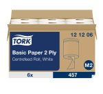 Bobine d'essuyage à dévidage central Tork Wiper 320 blanche - carton de 6