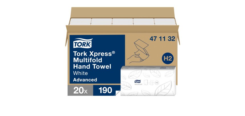 Essuie-mains pliage enchevêtré Tork H2 Advanced - Carton 3800