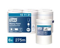 Bobine d'essuyage à dévidage central Tork M2 Wiper 415 Maxi blanche - carton de 6