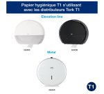 Papier toilette Maxi Jumbo double épaisseur Tork T1 Premium - 6 rouleaux de 360 m