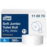 Papier toilette Maxi Jumbo double épaisseur Tork T1 Premium - 6 rouleaux de 360 m