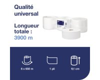 Pack of 6 rolls toilet paper 650m Jumbo Tork T1