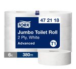 Papier toilette Maxi Jumbo double épaisseur Tork T1 - 6 rouleaux de 380 m