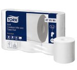 Papier toilette double épaisseur Tork T7 Mid-size doux sans mandrin - 48 rouleaux de 450 feuilles