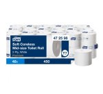 Papier toilette double épaisseur Tork T7 Mid-size doux sans mandrin - 48 rouleaux de 450 feuilles