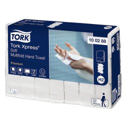 Essuie-mains pliage enchevêtré Tork H2 Premium Doux maxi - Carton de 2310