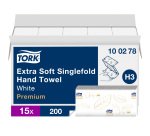 Papier essuie-mains pliage en C Tork H3 Premium doux- Carton de 3000